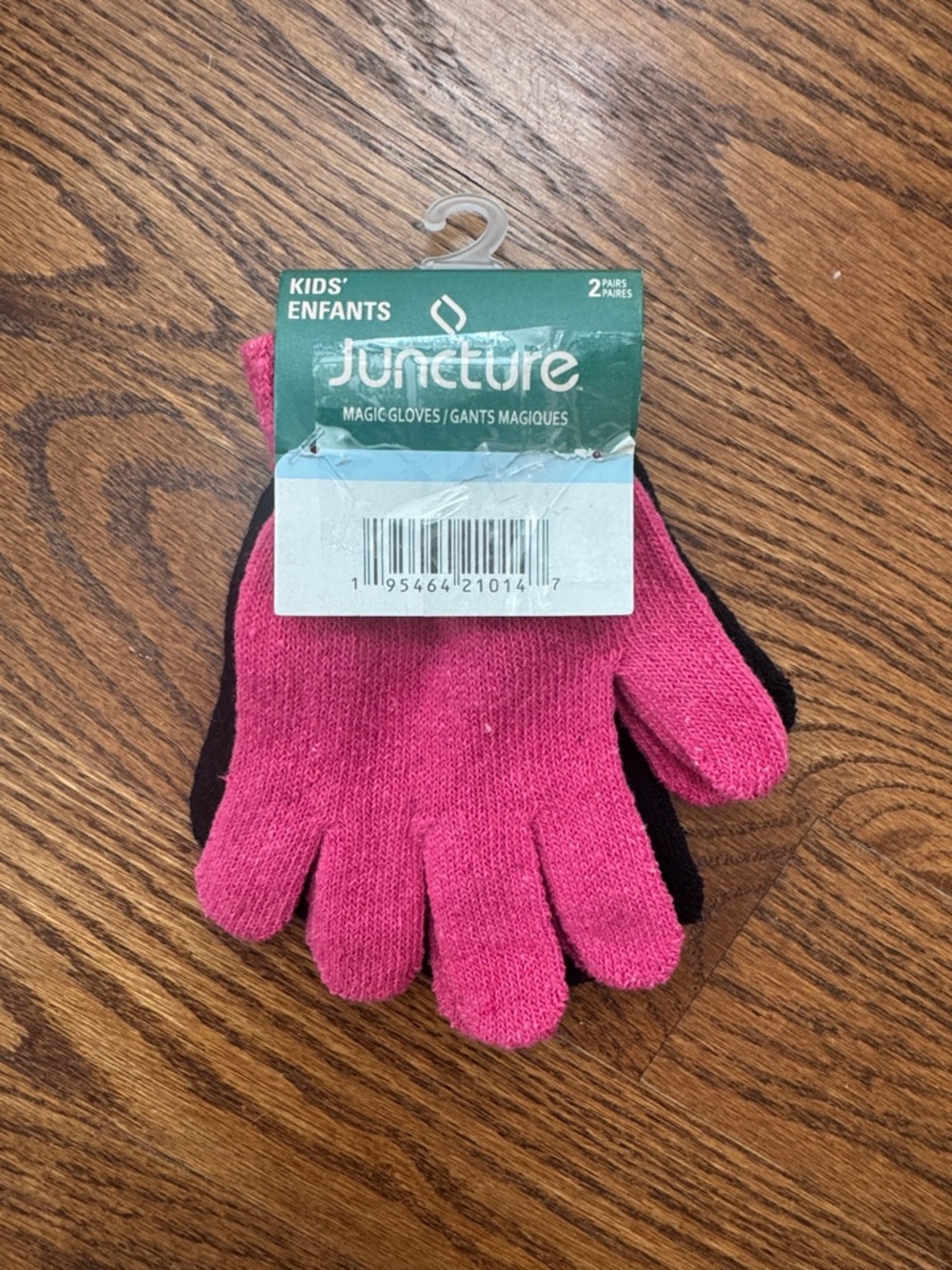 Juncture Kids' Knit Mittens - Pink & Black (2 Pairs)